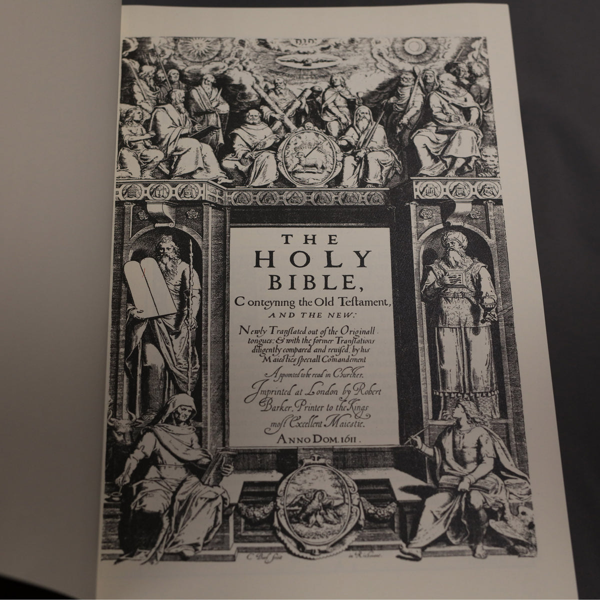 King James Bible - 1611 First Edition (He Bible) Facsimile Carroll Revelation Vino (Burgundy) Leather